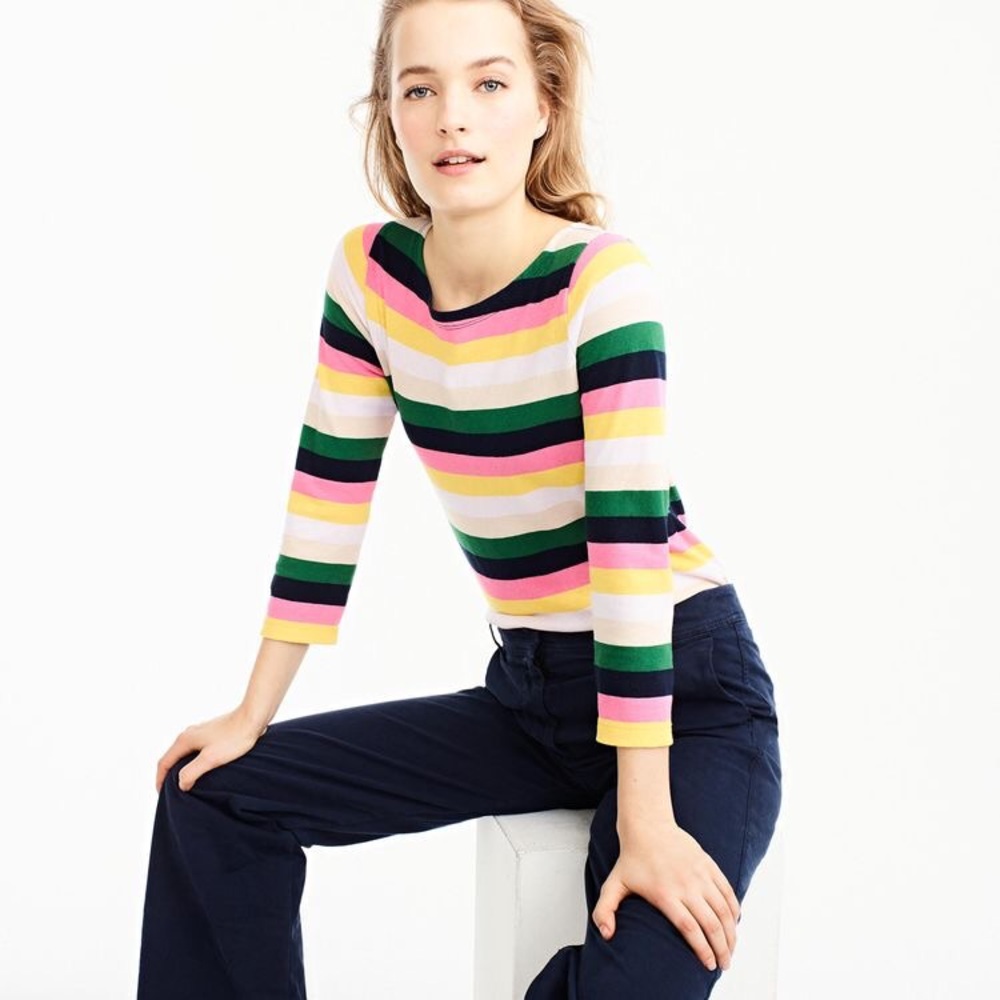 J Crew Boatneck in vintage stripes
